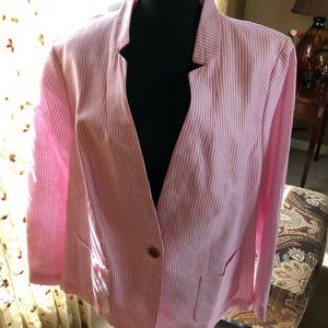 Talbots Seersucker Blazer...size 18W...NWT